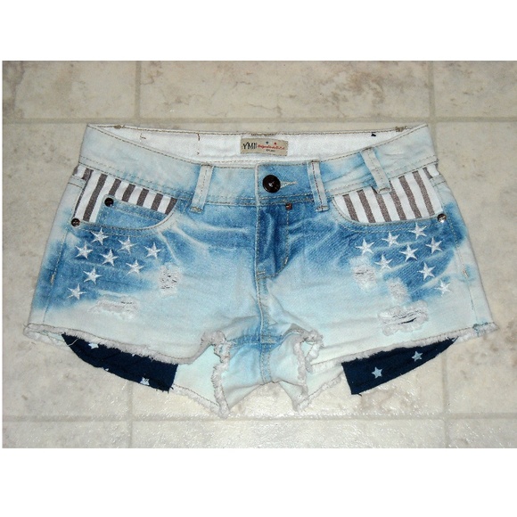 YMI Pants - Stars and Stripes American Flag Denim Shorts